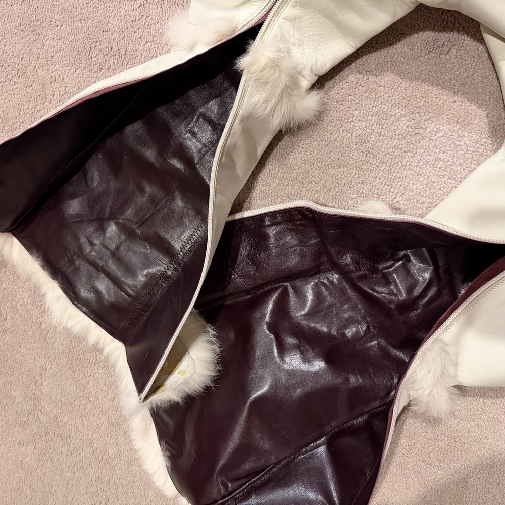 Vintage Winter White leather & fur - Picture 2 of 14
